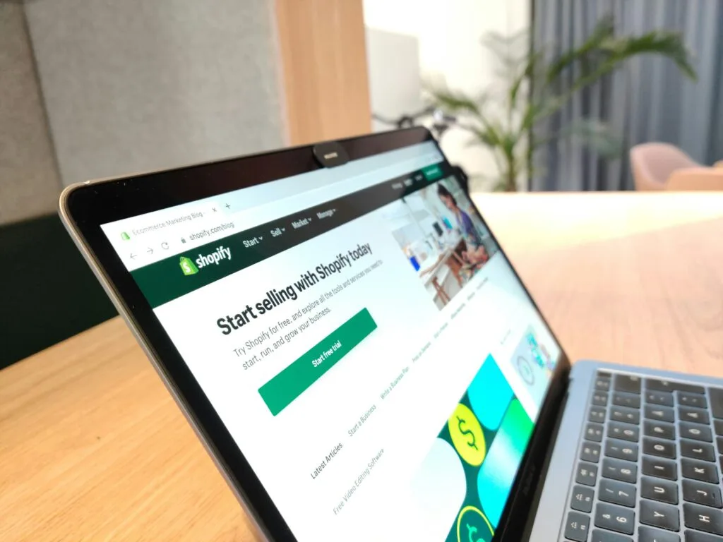 Image of Shopify page on a web browser