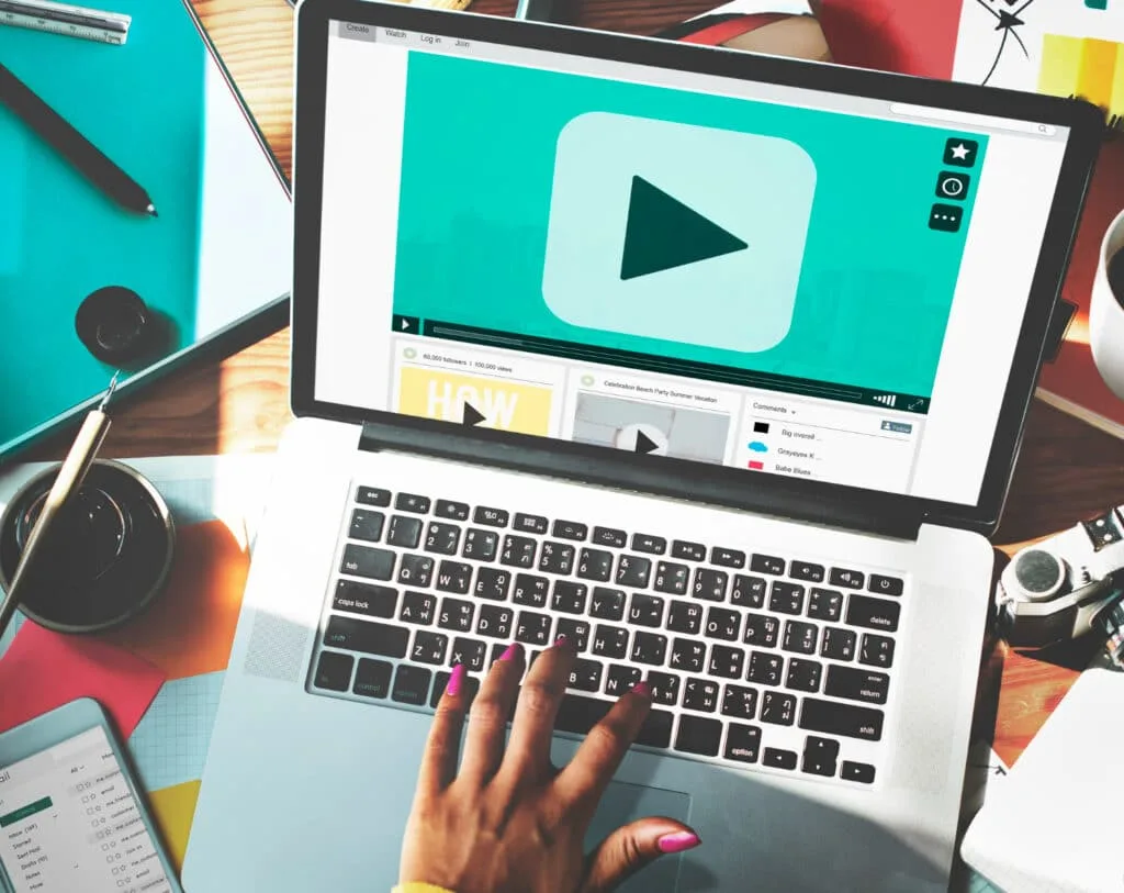 laptop showing video editor page