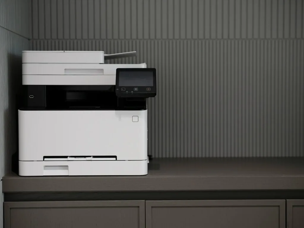 traditional white fax machine