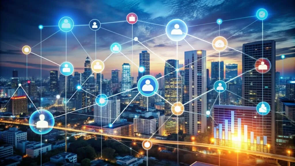 networking and internet linking concept