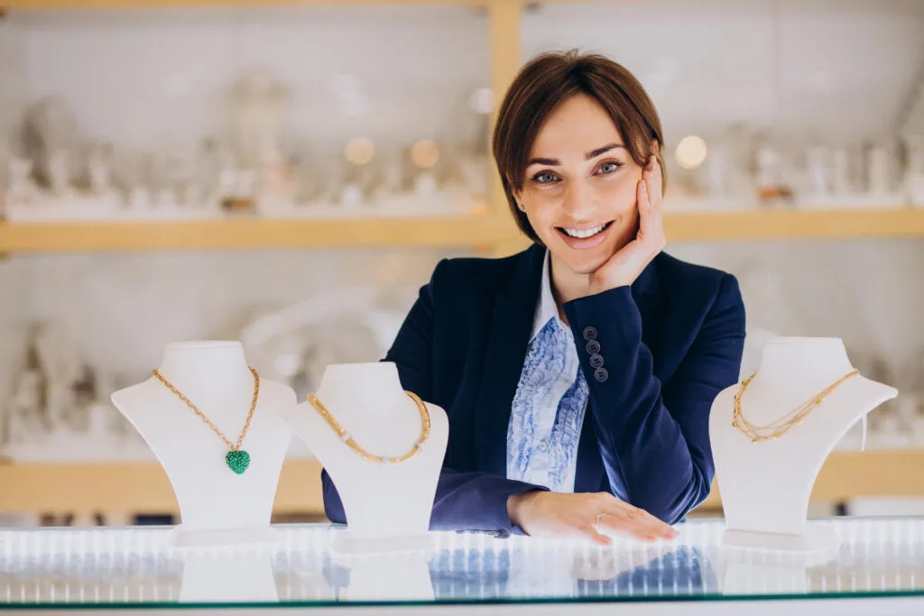 lady in a jewerly store