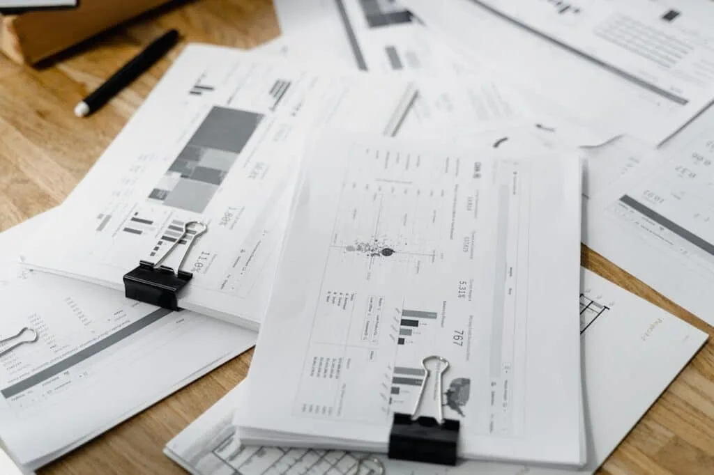 financial statement and balance sheets printed on a white paper
