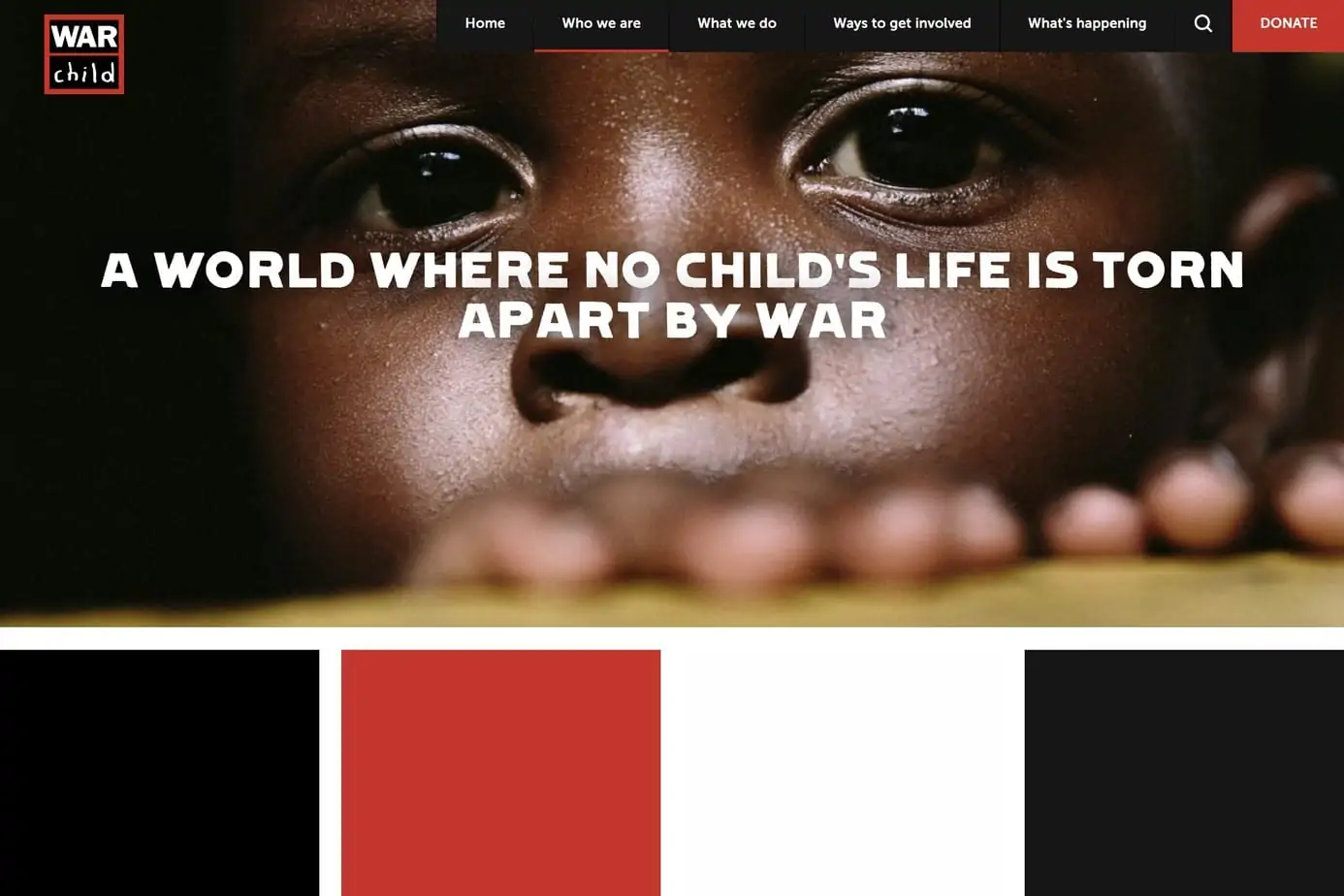 war child website design