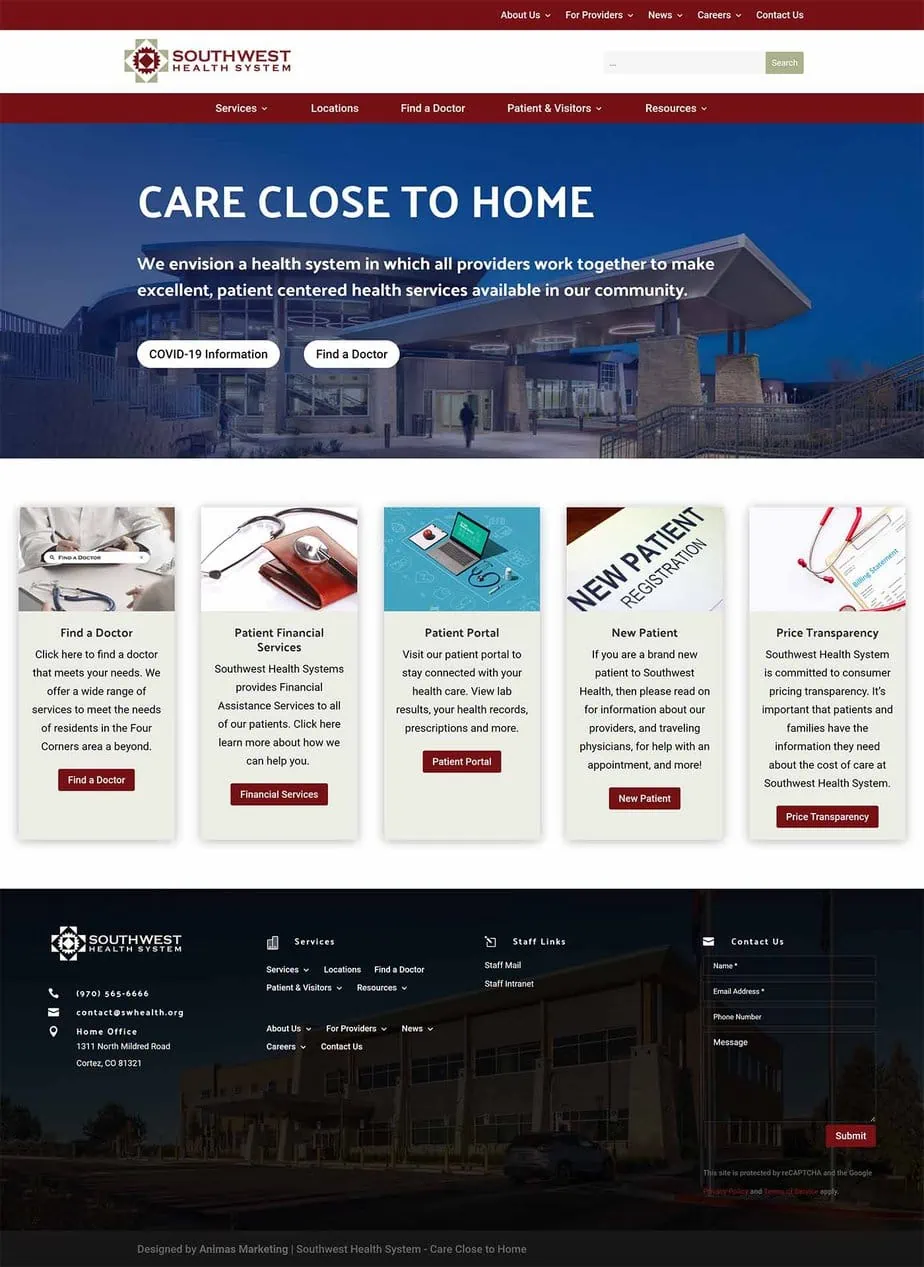 sw health web design