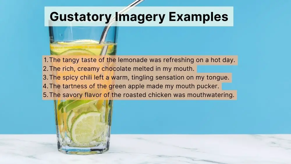 gustatory imagery examples