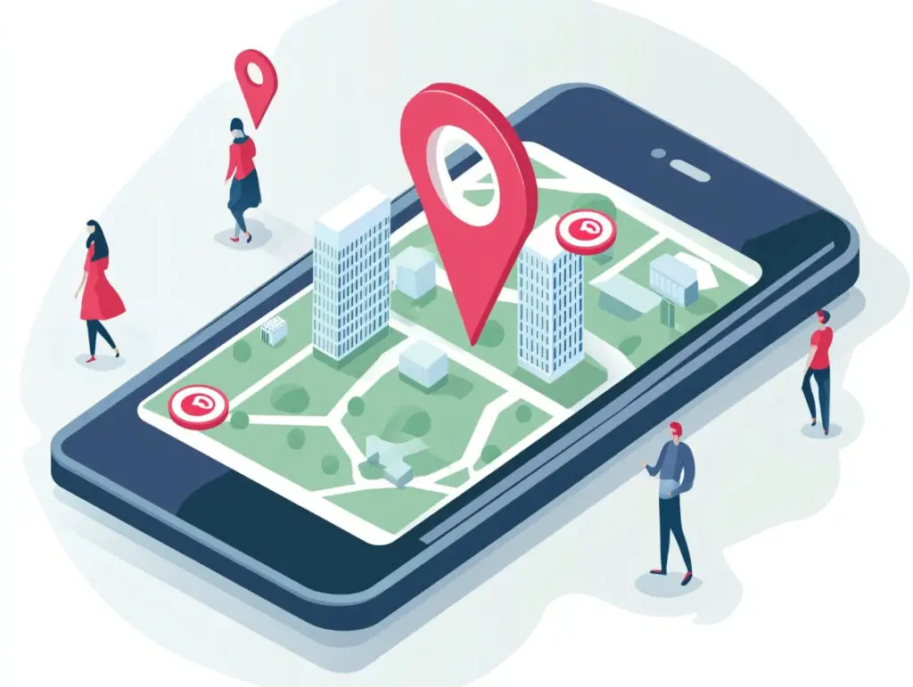 location based advertising concept on a mobile phone