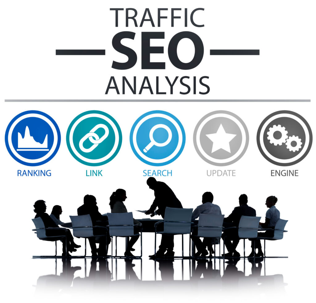 SEO analytics on a business meeting