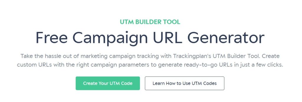 UTM builder tool main page