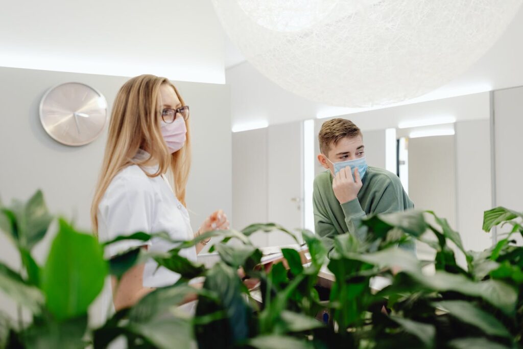 man and woman in a hospital