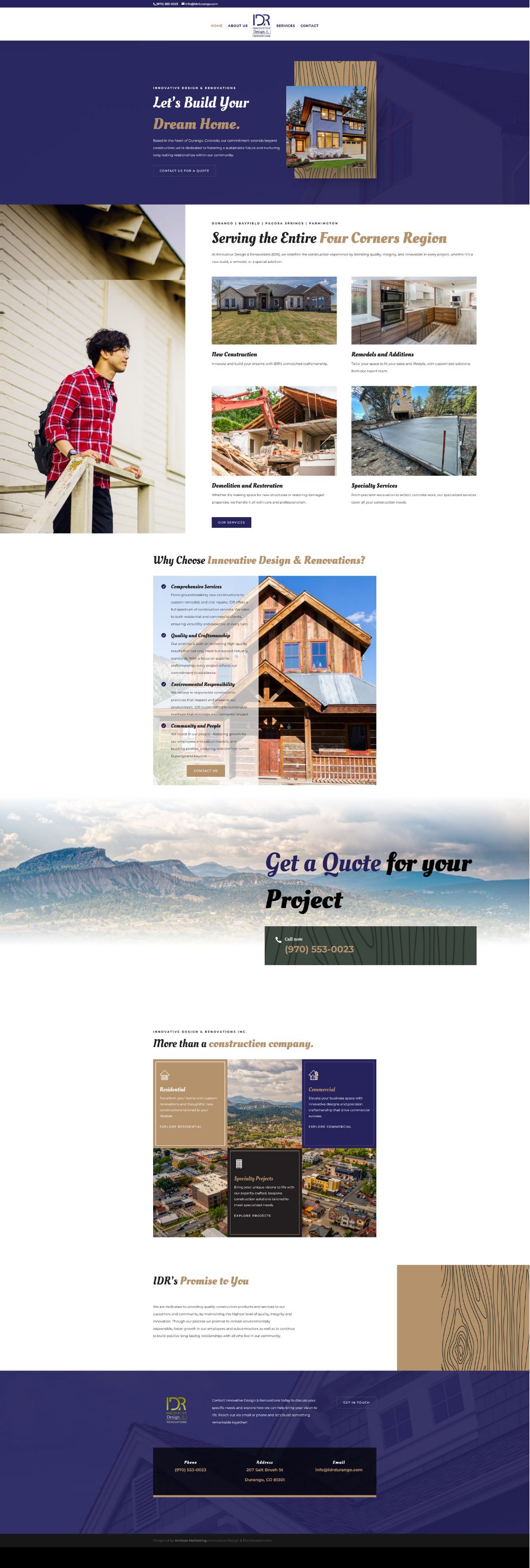 construction durango web design